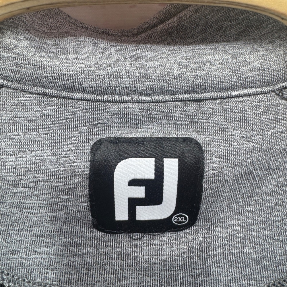 FootJoy Sweater Mens 2XL PGA 1/4 Zip Ribbed Pullover Black Gray Golf Performance - Picture 5 of 9